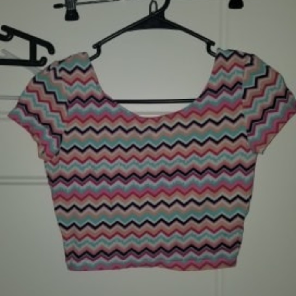 Colorful Chevron Crop Top